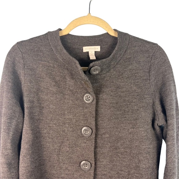 Charter Club Merino Wool Oversized Buttons Cardigan Gray Size Small Casual Knit - Picture 2 of 6